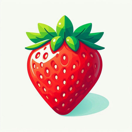 Strawberry, vector illustration, isolated on a white background.のイラスト素材