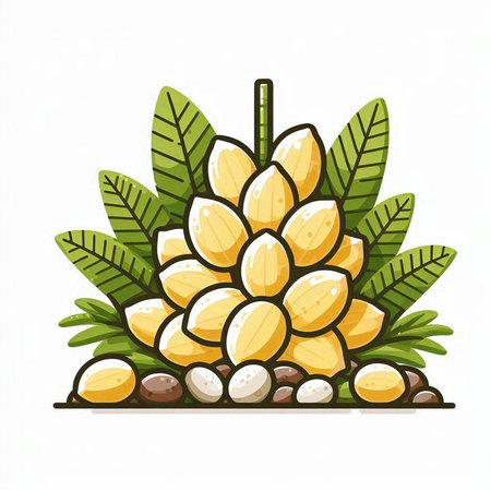 Pineapple fruit isolated on a white background. Vector illustration.のイラスト素材