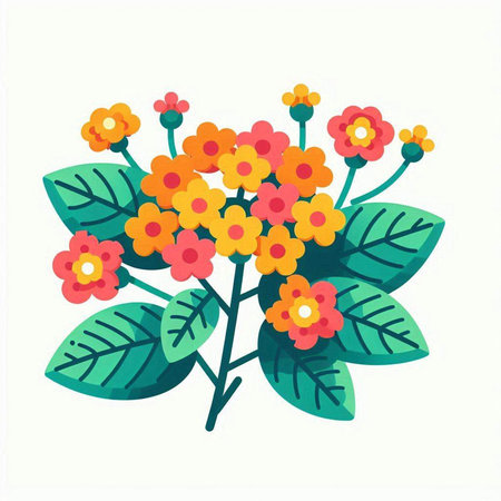 Flower bouquet isolated on white background. Flat vector illustration.のイラスト素材