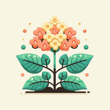 Flower design over beige background, vector illustration. Flat design.のイラスト素材