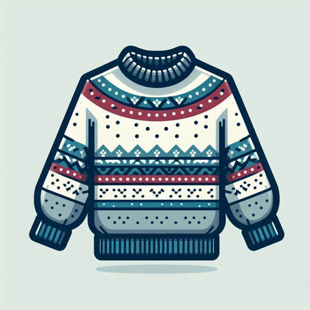 Winter sweater. Vector illustration of a warm sweater with a pattern.のイラスト素材