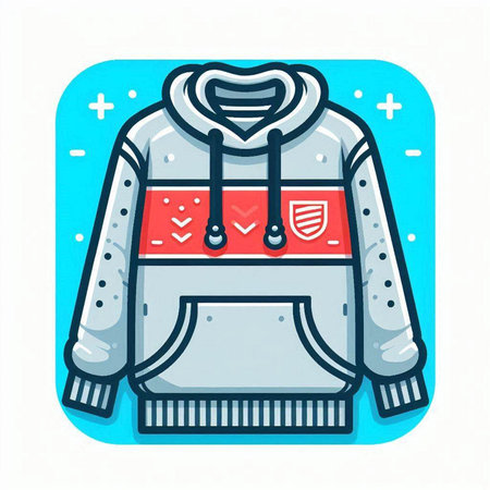 Stylish jacket with a hood. Vector illustration in cartoon style.のイラスト素材