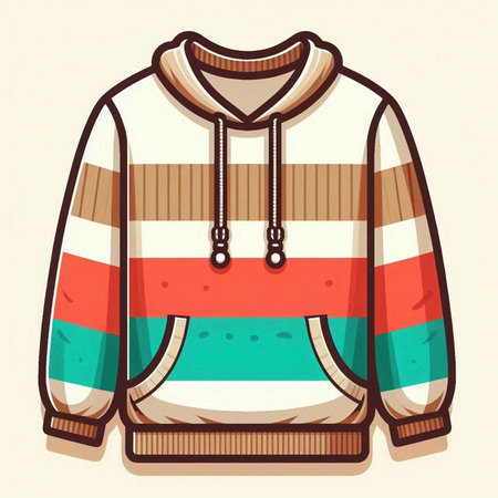Knitted sweater with a pattern. Vector illustration in retro style.のイラスト素材