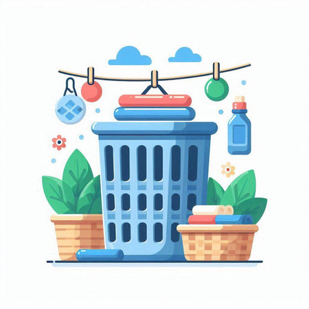 House cleaning service concept. Cleaning service vector illustration in flat style.のイラスト素材