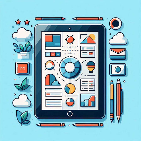 Flat design modern vector illustration concept of online education and e-learning.のイラスト素材