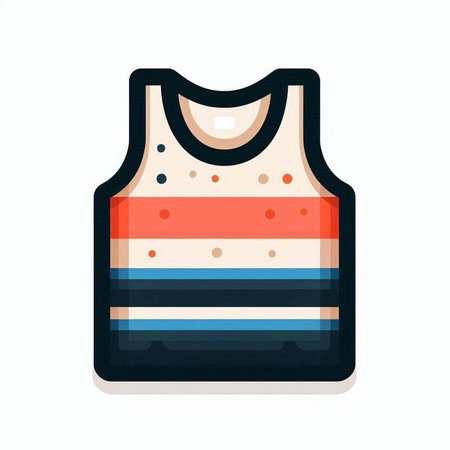 Sport sleeveless shirt isolated on white background. Vector illustration.のイラスト素材