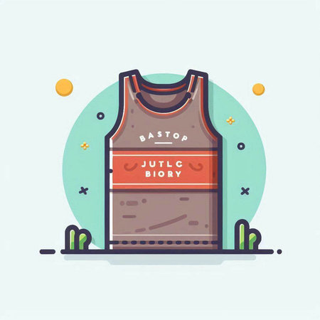 Basketball t-shirt design in flat style. Vector illustration.のイラスト素材