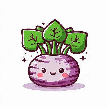Cute kawaii kawaii turnip vector illustration.のイラスト素材