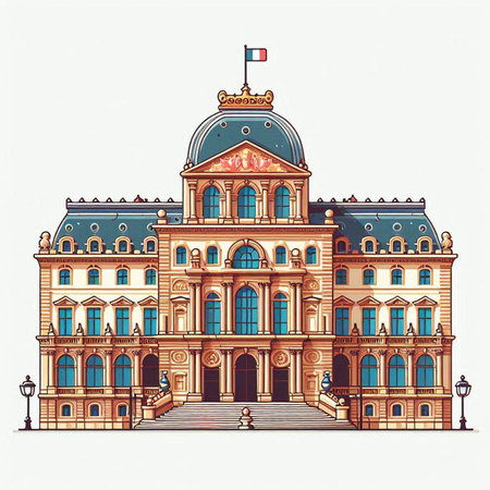 Budapest Parliament building, Hungary. Hand drawn vector illustration.のイラスト素材