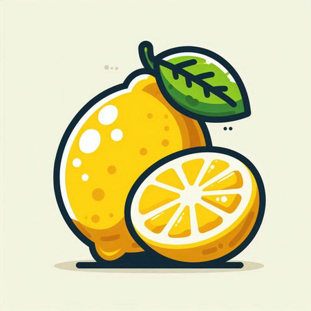 Lemon fruit vector illustration. Lemon vector illustration. Lemon icon.のイラスト素材