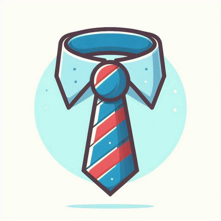 Illustration of a necktie in a flat style. Vector illustrationのイラスト素材