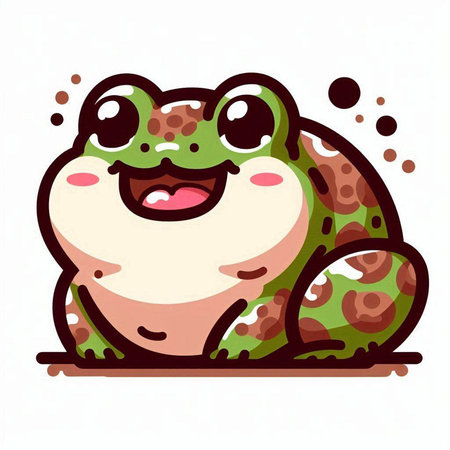 Cute frog. Vector illustration. Isolated on white background.のイラスト素材