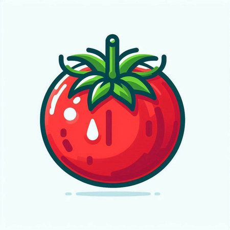 Tomato. Vector illustration. Isolated on a white background.のイラスト素材