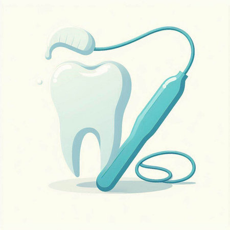 Tooth and dentist tools. Vector illustration on white background. Eps 10のイラスト素材