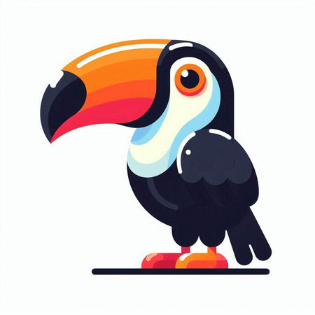 Toucan bird isolated on a white background. Vector illustration.のイラスト素材