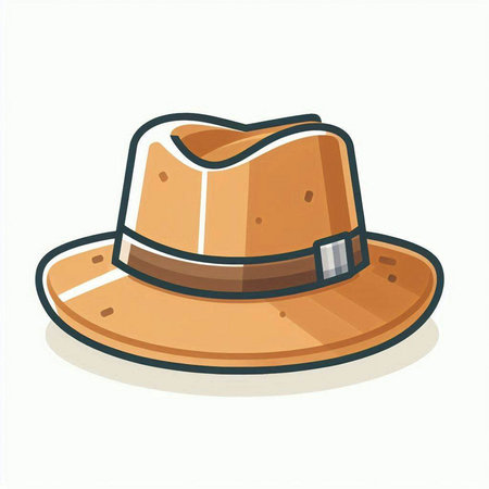 Cowboy hat isolated on white background. Vector illustration in cartoon style.のイラスト素材