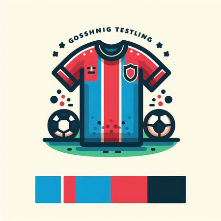 Colored vector illustration of a soccer jersey. Flat style design.のイラスト素材