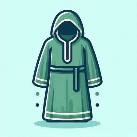 Hooded man in a raincoat. Vector illustration of a hooded man.のイラスト素材