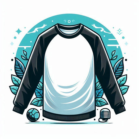 T-shirt with a long sleeve and a hood. Vector illustration.のイラスト素材