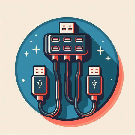 USB cable icon in flat design style. Vector illustration. Eps 10.のイラスト素材