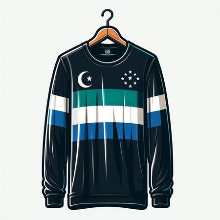 T-shirt with the image of the national flag of Uzbekistan on a hangerのイラスト素材