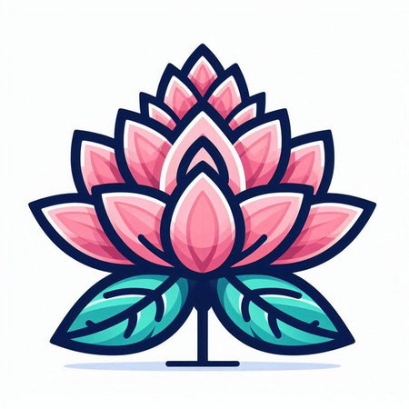 Lotus flower icon isolated on white background. Vector stock illustration.のイラスト素材