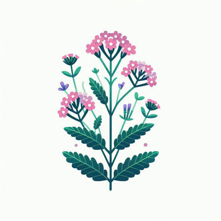 Illustration of a blooming wildflowers on a white backgroundのイラスト素材