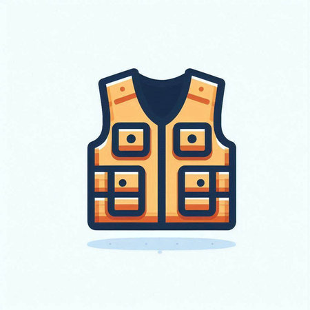 Vest icon. Vector illustration in flat design. Isolated on white background.のイラスト素材