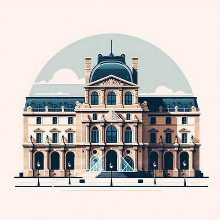 Bucharest, capital of Romania. Old post office building.のイラスト素材