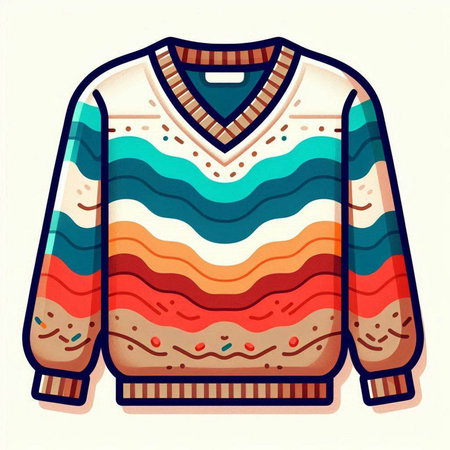 Colorful sweater isolated on a white background. Vector illustration. Eps 10.のイラスト素材