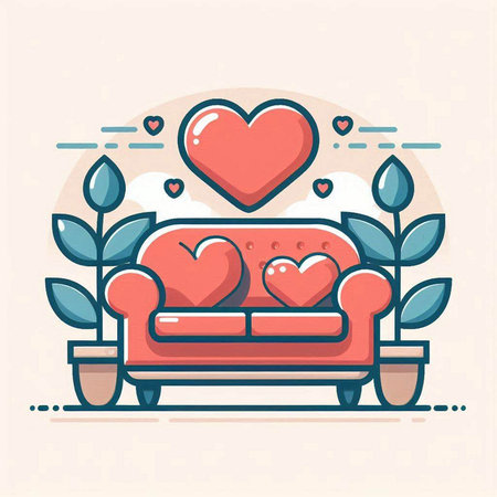 Modern flat line design style vector illustration concept of love for valentine's day.のイラスト素材