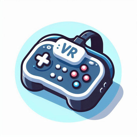 Vr gamepad icon. Vector illustration of a vr gamepad.のイラスト素材