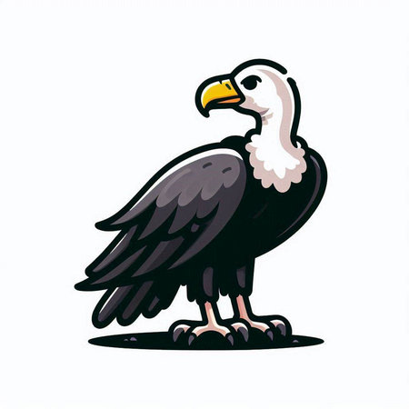 Illustration of a vulture on a white background. Vector illustration.のイラスト素材