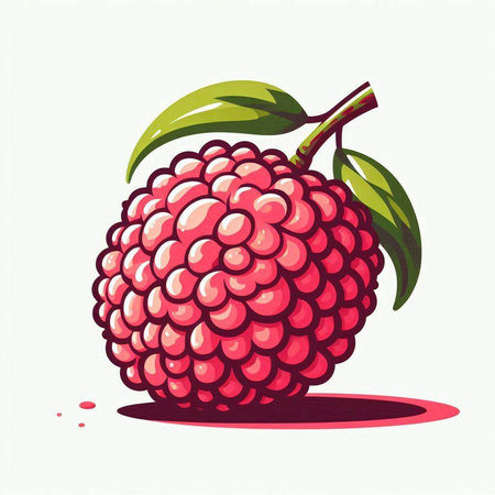 Raspberry fruit isolated on white background. Hand drawn vector illustration.のイラスト素材