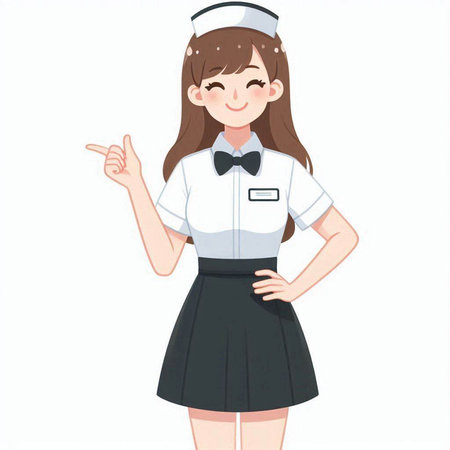 Sailor girl. Young woman in uniform. Vector illustration.のイラスト素材