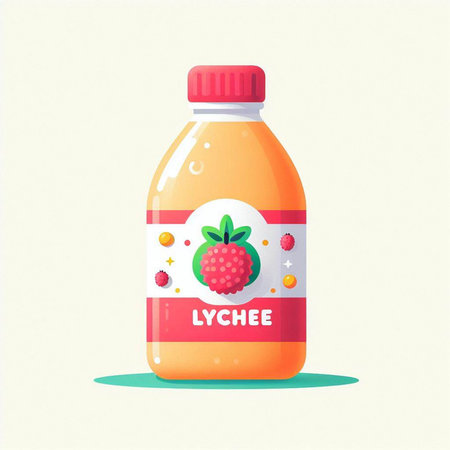 Strawberry smoothie in a plastic bottle. Vector illustration.のイラスト素材