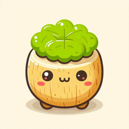 Cute plant in pot. Vector cartoon character illustration. Isolated on white background.のイラスト素材