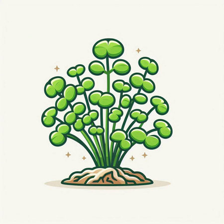 Vector illustration of a stylized green tree on a white background.のイラスト素材