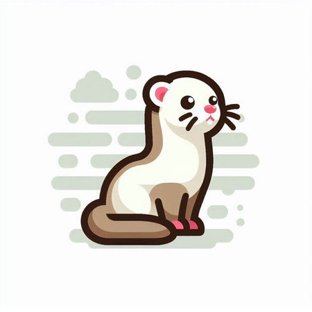 Cute ferret isolated on a white background. Vector illustration.のイラスト素材