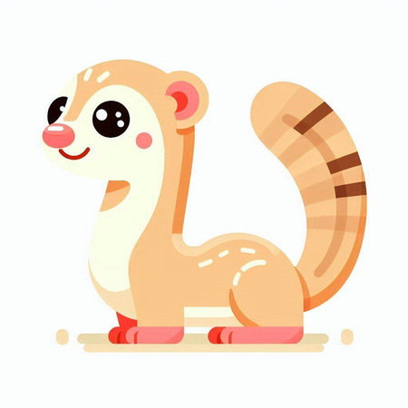 Cute cartoon chipmunk. Vector illustration on white background.のイラスト素材