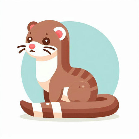 Cute otter. Vector illustration in cartoon style on a white background.のイラスト素材