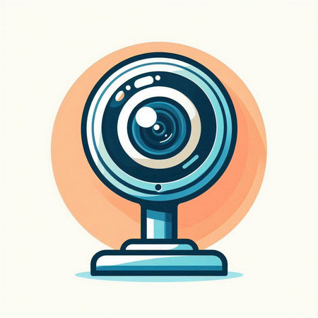Webcam icon. Vector illustration in flat style. Webcam icon.のイラスト素材