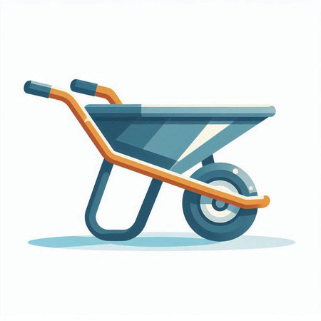 Wheelbarrow icon. Cartoon illustration of wheelbarrow vector icon for web designのイラスト素材