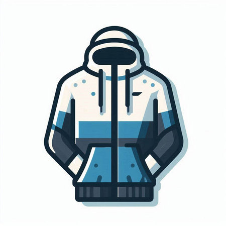 Winter jacket icon. Vector illustration. Isolated on white background.のイラスト素材