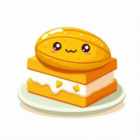 Cute cartoon kawaii macaroon. Vector illustration.のイラスト素材