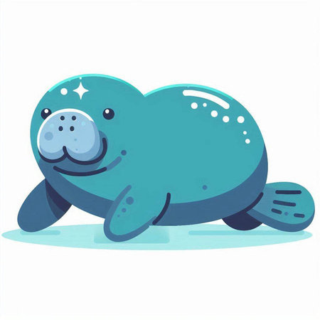 Illustration of a cute seal on a white background, vector illustrationのイラスト素材