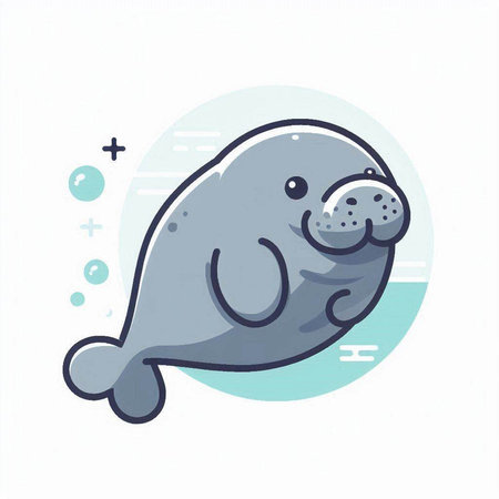 Cute seal. Vector illustration in cartoon style. Sea animal.のイラスト素材