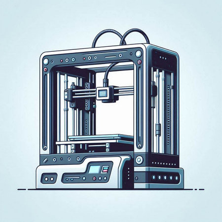 3d printer. 3d printing machine. 3d illustration.のイラスト素材
