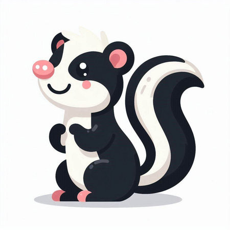 Cute skunk. Vector illustration of a cartoon skunk.のイラスト素材