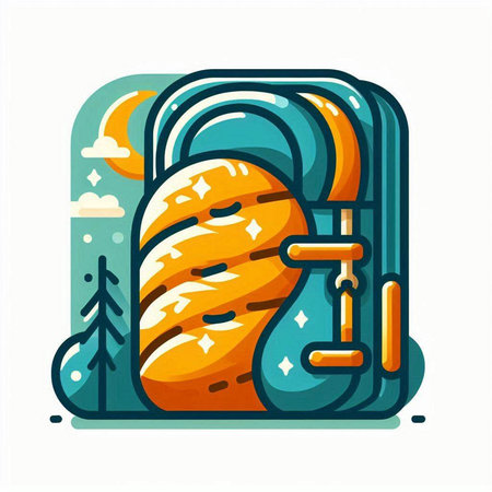 Vector illustration of a snowboarder on the background of the forest.のイラスト素材
